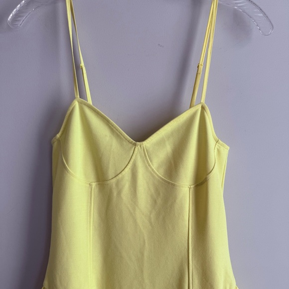 NWT ZARA Combination Poplin Yellow Maxi Dress Size M 5644/359 Bustier Drop Waist - Picture 10 of 16